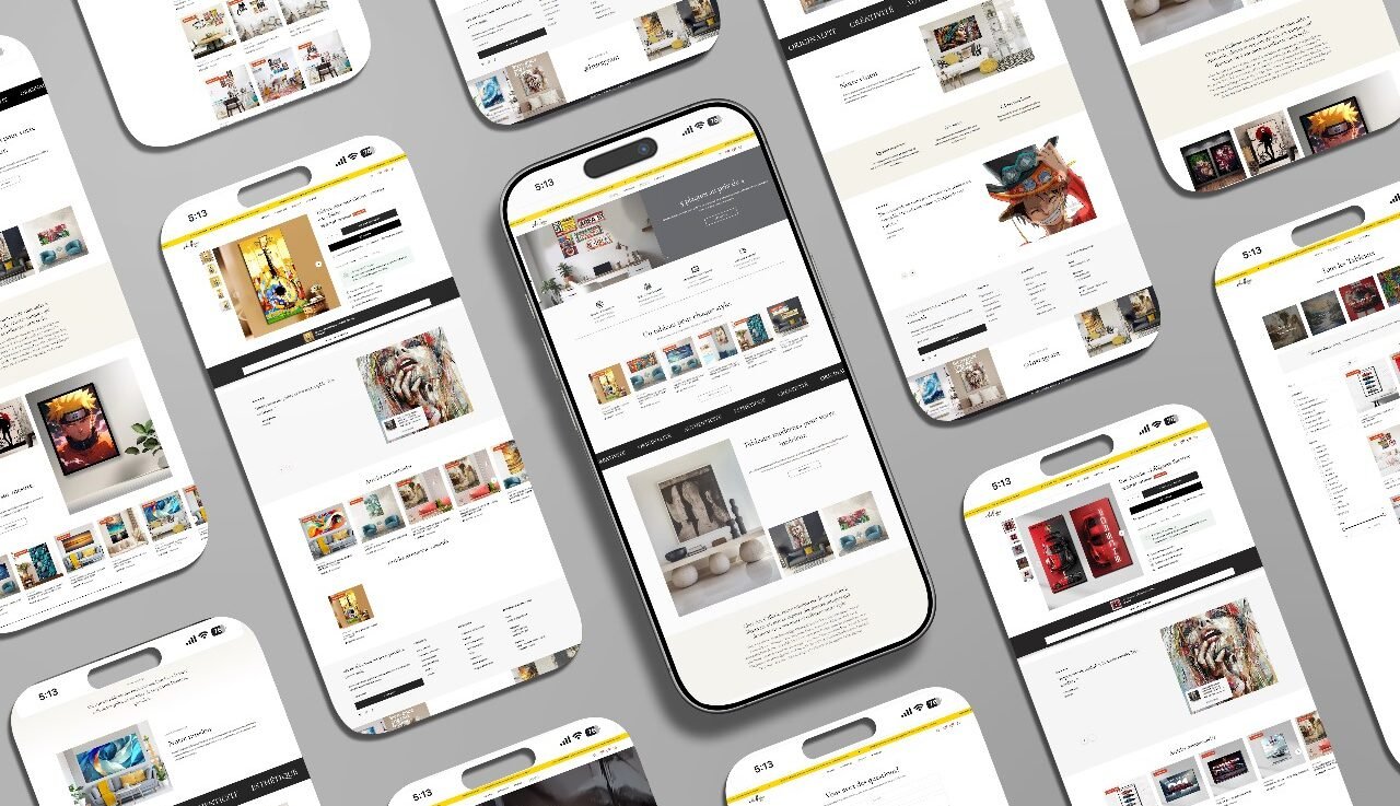 Art Gallerie propose des tableaux modernes et personnalisés, imprimés en Tunisie. Nous avons conçu un site élégant et immersif qui met en valeur chaque œuvre et rend l’art accessible à tous.