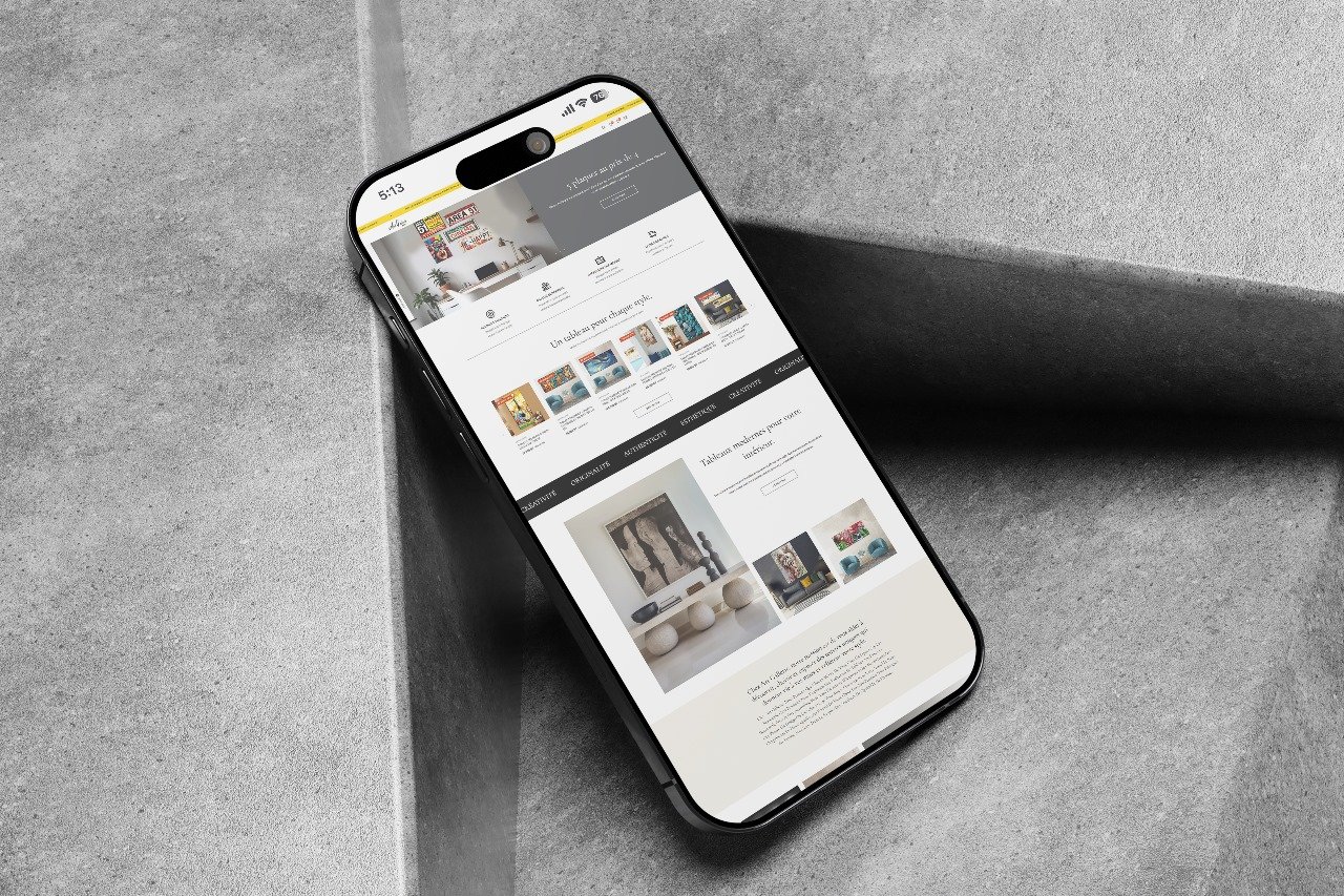 Art Gallerie propose des tableaux modernes et personnalisés, imprimés en Tunisie. Nous avons conçu un site élégant et immersif qui met en valeur chaque œuvre et rend l’art accessible à tous.