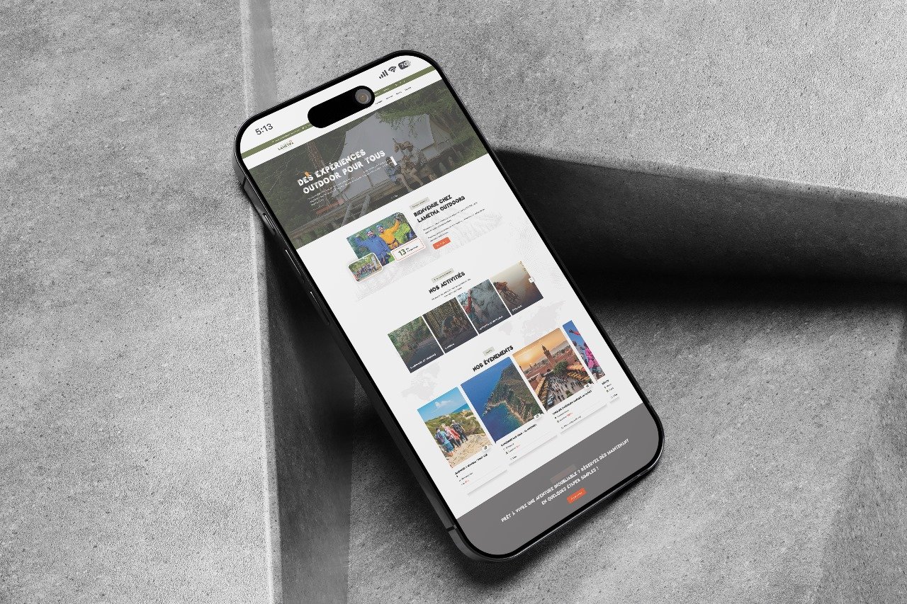 Lametna Outdoors nous a confié la création d’un site immersif célébrant l’aventure, la nature et la liberté. Un projet web authentique et fluide, pensé pour inspirer l’exploration en toute sécurité et harmonie avec l’environnement.